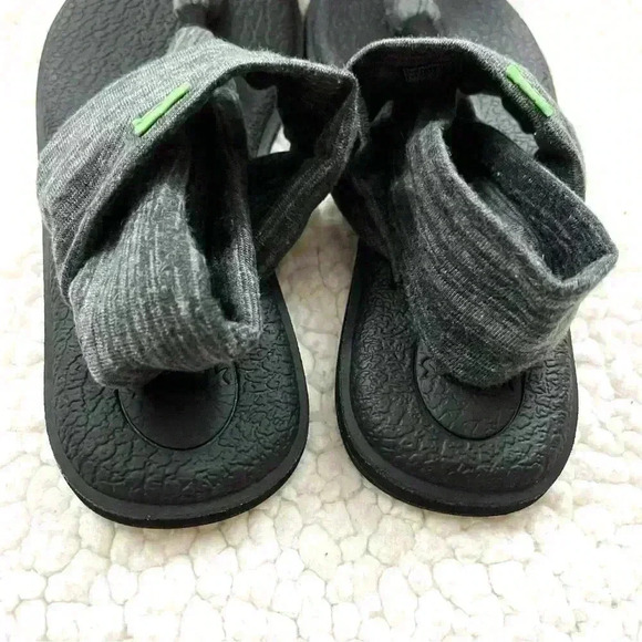 Sanuk Yoga Sling 2 Black Slip On Cushiony Ohm Zen Thong Sandal Size 8 - Picture 9 of 13